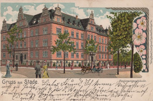 Alte litho postkarte stade - alte, litho-postkarte