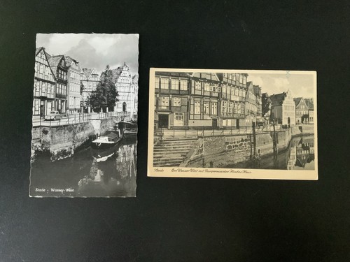 Zwei alte postkarten stade - zwei,