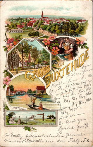 Litho gruß aus - gruß, kr