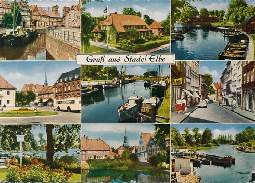 Gruß aus stade elbe - ak, /